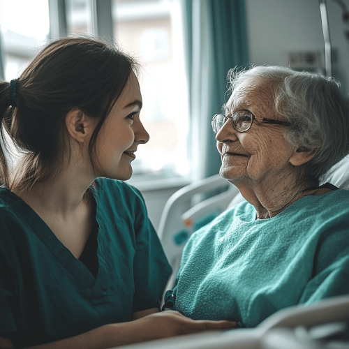 pflegeantrag_online_junge_krankenschwester_hilft_alter_deutscher_dame_person